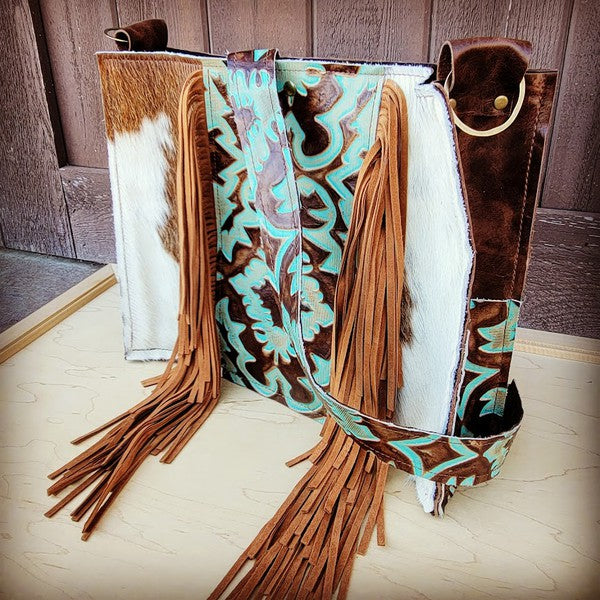 Box Handbag w/ Turquoise Chateau fringe – Tulip Lane Boutique