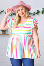 Lavender Rainbow Stripe Babydoll To