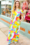 Under Clear Days Yellow/Mint Floral Fit & Flare Maxi Dress