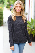 Casual Living Charcoal Melange Hacci Dolman Sweater