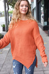 Autumn Vibes Pumpkin Asymmetrical Knit Sweater