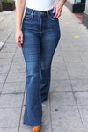 Judy Blue Dark Wash High Rise Flare Back Pocket Detail Jeans