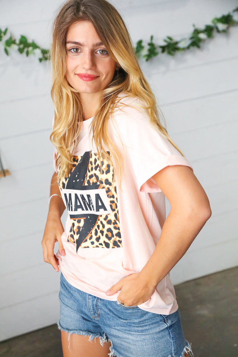 Peach Mama Animal Print Graphic Tee