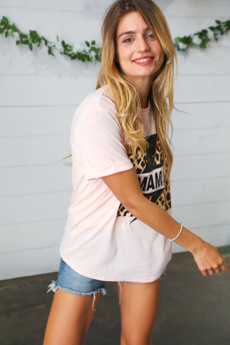 Peach Mama Animal Print Graphic Tee