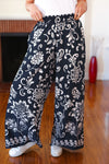 You Got This Navy Paisley Floral Smocked Waist Palazzo Pants