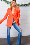 Coral Notched Lapel Lined Blazer