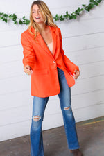 Coral Notched Lapel Lined Blazer