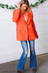 Coral Notched Lapel Lined Blazer