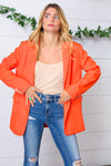 Coral Notched Lapel Lined Blazer