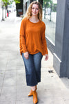 Rust Hacci Dolman Pocketed Sweater Top