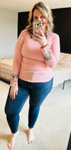 Madison Knit Leopard Cuff Top