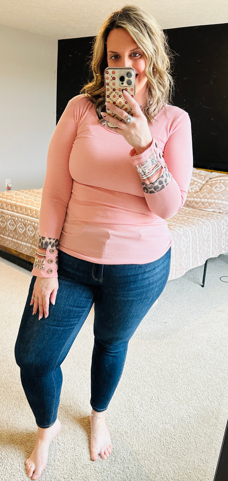 Madison Knit Leopard Cuff Top