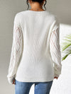 Openwork V-Neck Long Sleeve Sweater