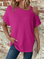 Asymmetrical Neck Short Sleeve T-Shirt