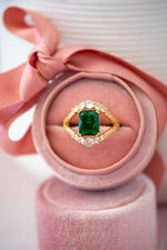 Blythe Emerald Gold Ring Set