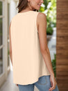 Full Size Ruched V-Neck Tank