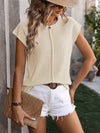 Mandy Rolled Cap Sleeve Round Neck Sweater Vest