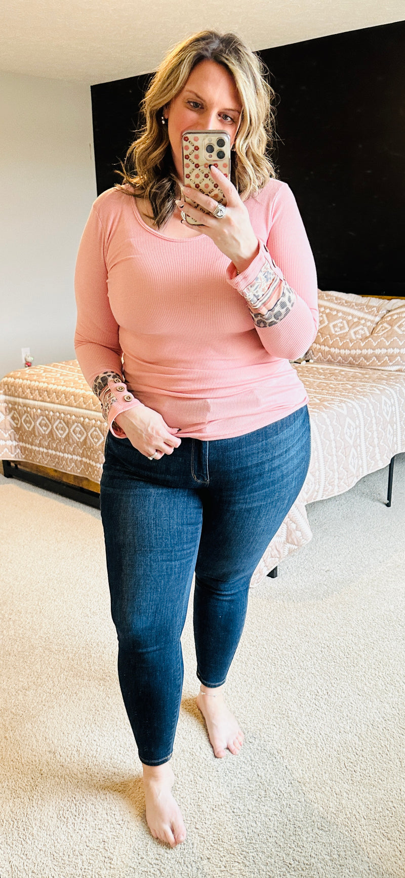 Madison Knit Leopard Cuff Top
