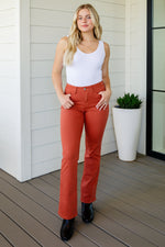 Judy Blue Autumn Mid Rise Slim Bootcut Jeans in Terracotta