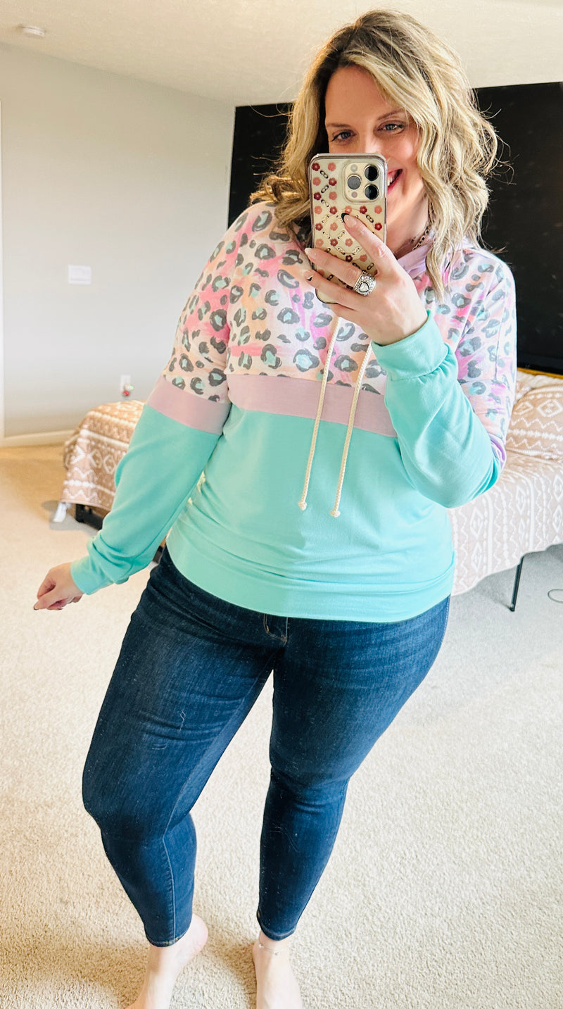 Aqua Leopard Hoodie
