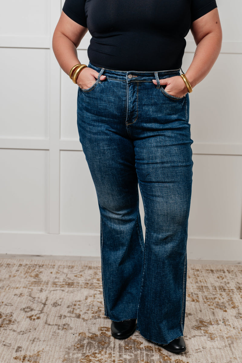 Judy Blue Edna High Rise Control Top Shield Pocket Flare Jeans