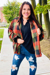 Rock'n Plaid Olive & Rust Button Down Oversized Shirt