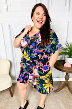 Live For Today Black Floral Surplice Woven Romper