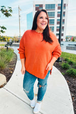 Autumn Vibes Pumpkin Asymmetrical Knit Sweater