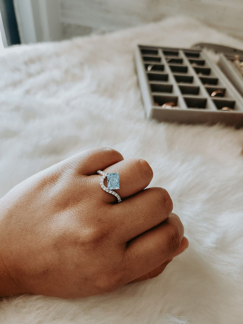 Astrid Blue Topaz Radiant Cut Sterling Silver Ring