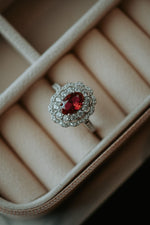 Eloise Garnet Oval Sterling Silver Engagement Ring