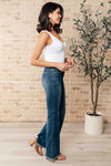 Judy Blue Miley High Waist Control Top Frayed Hem Flare Jeans