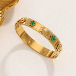 Addie 5 Leaf Clover Gold Bangle