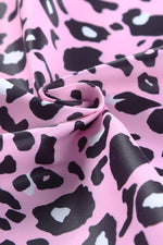 Drawstring Leopard Half Zip Hoodie