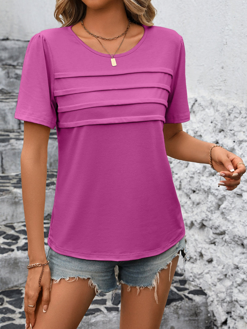 Round Neck Short Sleeve Top