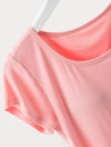 Round Neck Short Sleeve T-Shirt with Bra