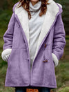 Full Size Pocketed Long Sleeve Hooded Toggle Jacket