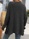 Mandy Open Front Long Sleeve Ribbed Cardigan