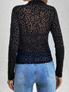 Leopard Mock Neck Long Sleeve Top