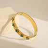 Hazel 4 Leaf Flower Clover Gold Bangle