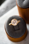 Veda Round Cut Champagne Gold Ring White Zircon