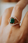 Blythe Emerald Gold Ring Set