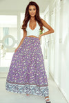 Tiered Printed Elastic Waist Skirt