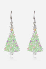 Beaded Christmas Tree Earrings