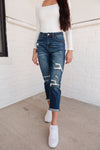 Judy Blue Mid-Rise Thermal Boyfriend Jeans