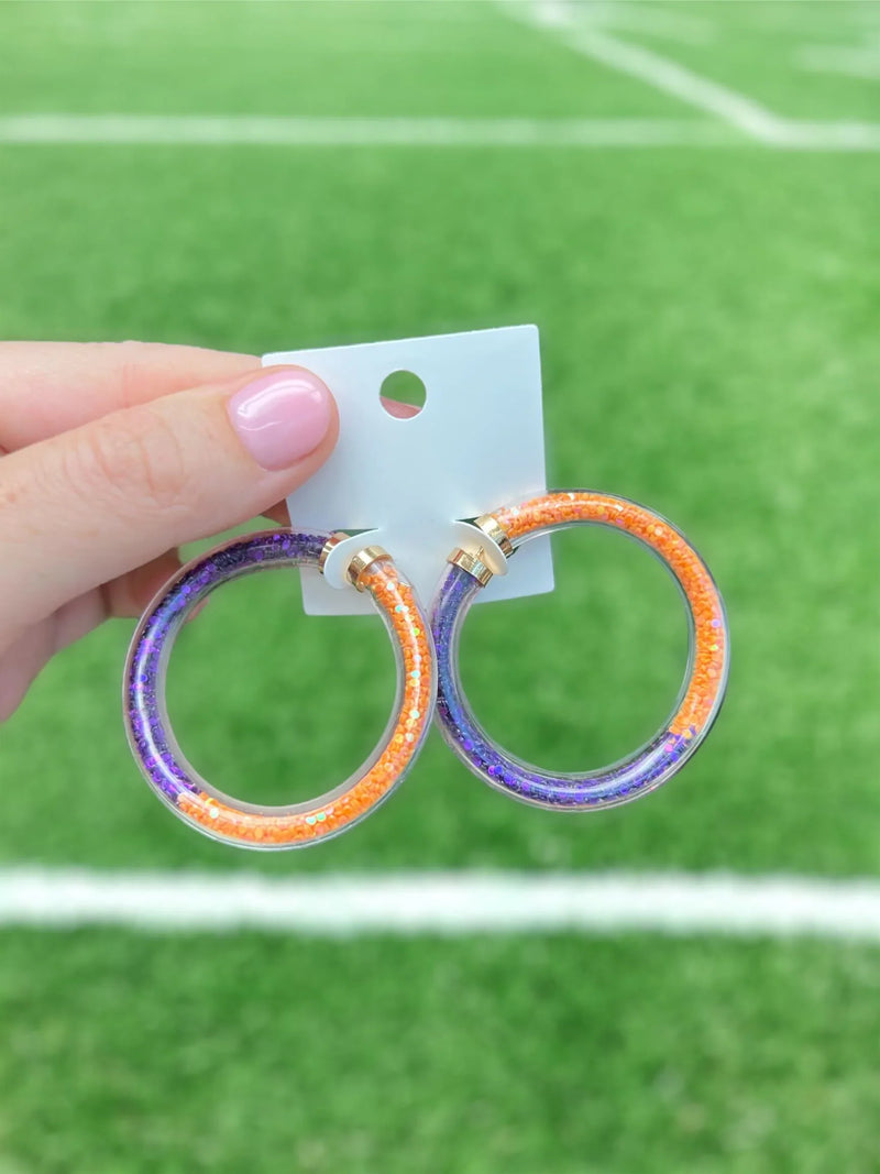 PREORDER: Game Day Jelly Tube Hoop Earrings In Assorted Colors