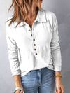 Collared Neck Half Button Top