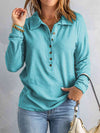 Collared Neck Half Button Top